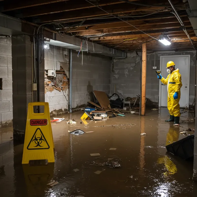 Flooded Basement Electrical Hazard in Yale, OK Property
