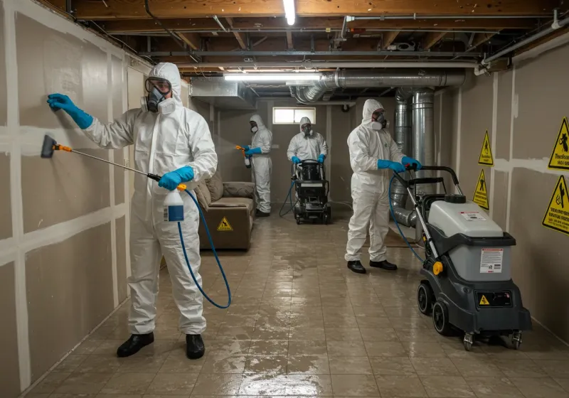 Basement Moisture Removal and Structural Drying process in Yale, OK